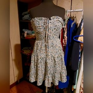 SHEIN floral strapless mini dress